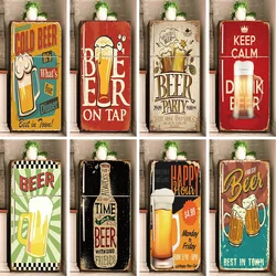 Retro Beer Poster Refrigerator Door Wrap Cover Sticker Waterproof PVC Vintage FREE BEER Stylish Printed Fridge Door Mural Decal