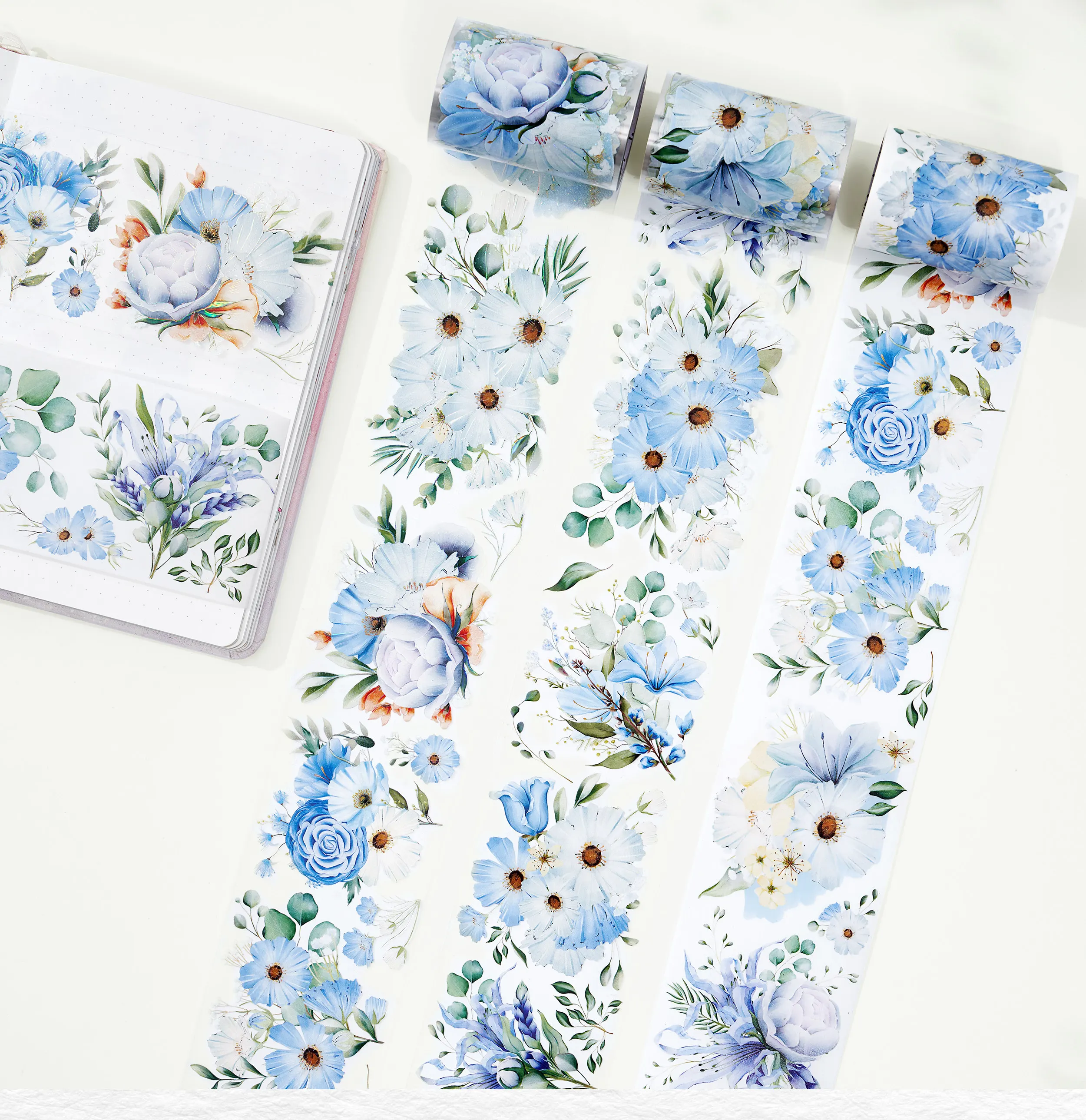 WT Peony, Flower Design Journal Washi Pet Tape Die Cut Red Floral Versatile view 2