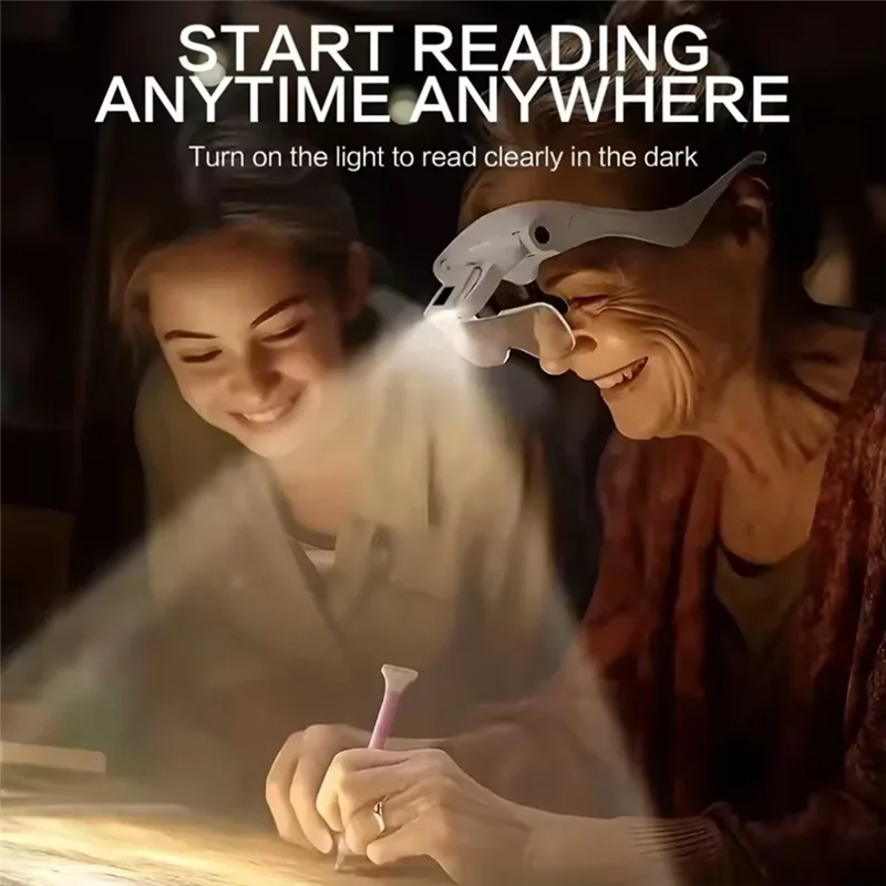 نظارات مكبرة بإضاءة LED من ABNM مع عصابة رأس - عدسة رأس للمجوهرات، وإصلاح أدوات الزجاج البصري