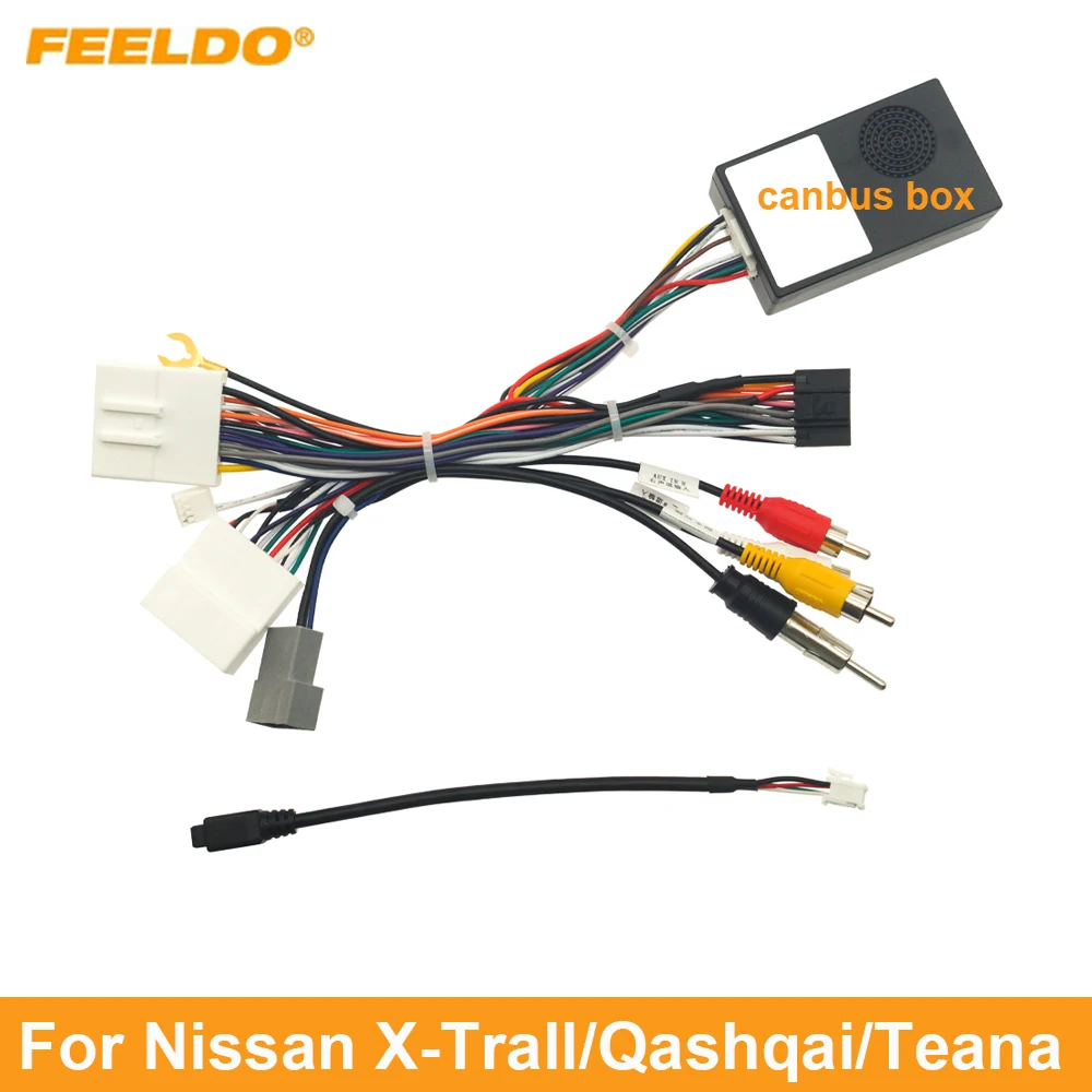 

FEELDO Car 16pin Power Cord Wiring Harness Adapter For Nissan X-Trall/Qashqai/Teana/Murano 2016 Installation Head Unit