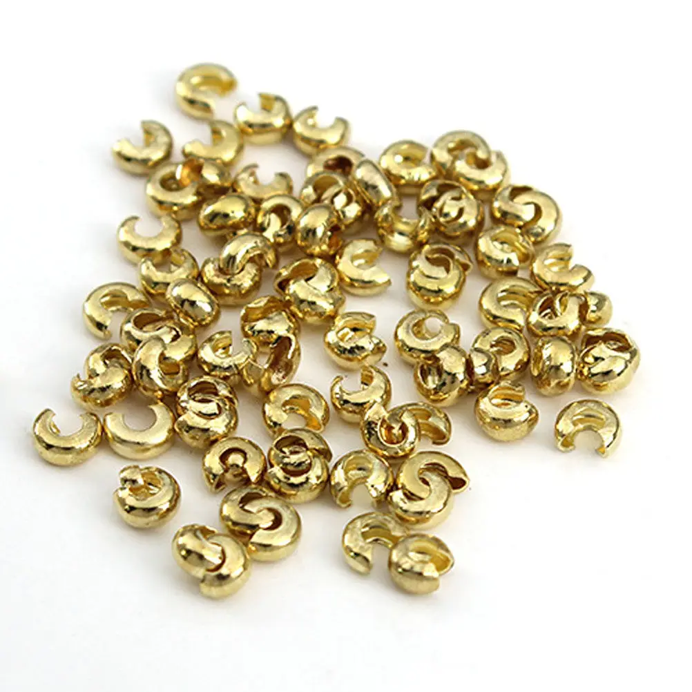 300Pcs Positioning Loose Beads Iron Crimp Beads Flat Fixed Tube Spacers for DIY Bracelet Necklace Jewelry Making Repair