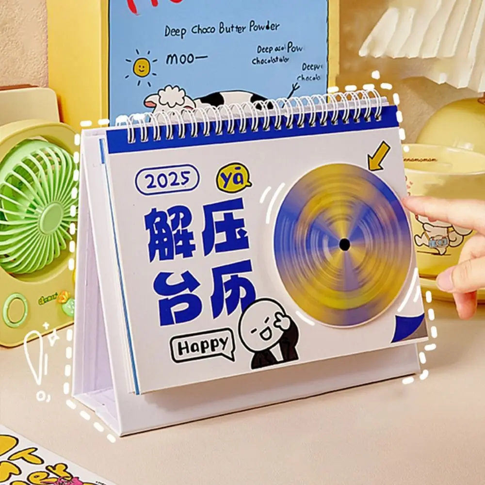 

Cartoon Desktop Calendar Bessing Words Decorative Reduce Stress Calendar Calendar Planner Schedule Paper Rotary Calendar