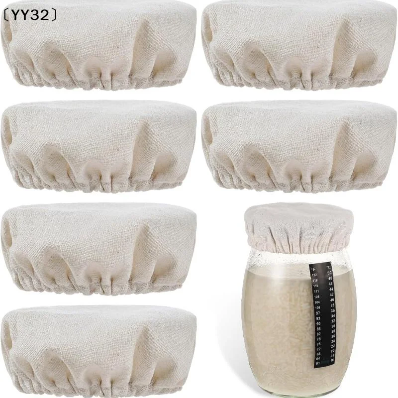 4/8Pcs Reusable Cotton Sourdough Jar Covers With Breathable Fabric Perfect For Home Baking Bread Fermentation〔YY32〕