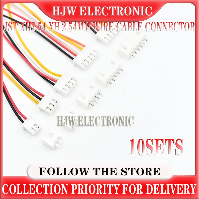 10Sets JST XH2.54 XH 2.54mm Wire Cable Connector 2/3/4/5/6/7/8/9/10 Pin Pitch Male Female Plug Socket 20cm Wire Length 26AWG