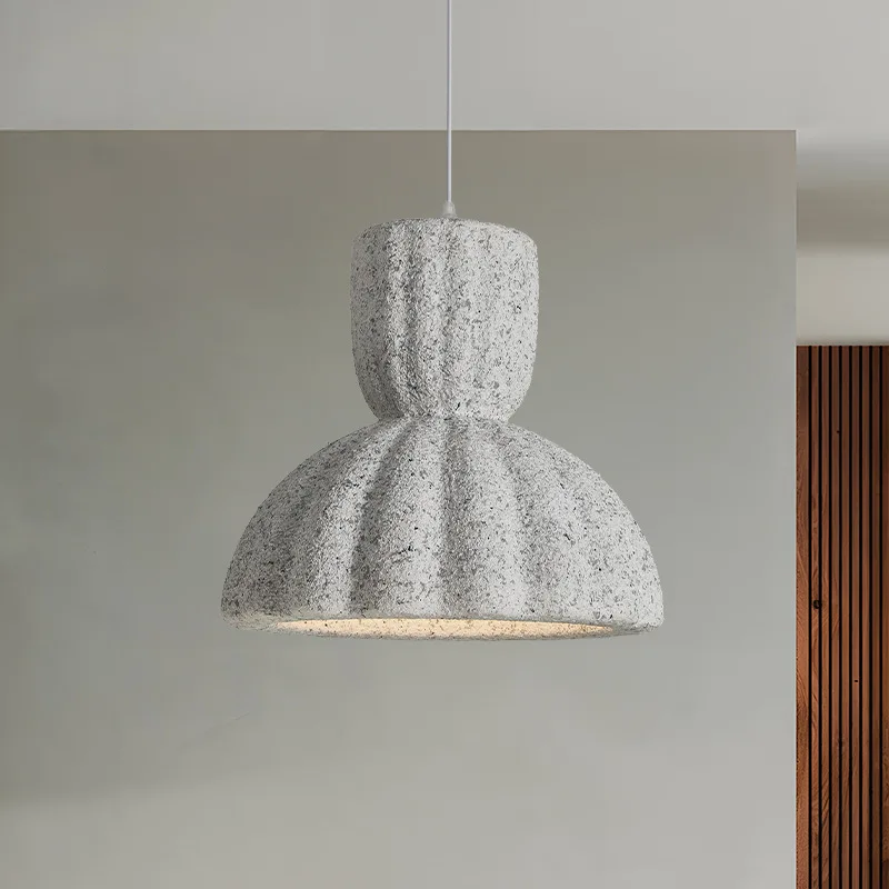 الرجعية الأصلي مصمم الراتنج الثريات لغرفة المعيشة ديكور المنزل اليابانية وابي سابي الإبداعية قلادة ضوء E27 Led لمبة #3