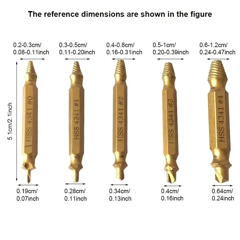مجموعة أدوات استخراج المسمار التالفة HSS أداة سهلة الطرف للمسامير المكسورة المقطوعة مجموعة إزالة سريعة هدم فعال
