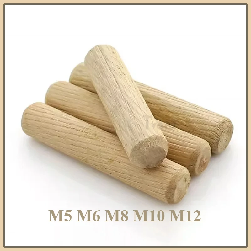 

5/10/20/30/50/100pcs 5mm 6mm 8mm 10mm 12mm Wooden Dowel Pins Straight Groove Wood Dowels Rods for Crafts Furniture DIY