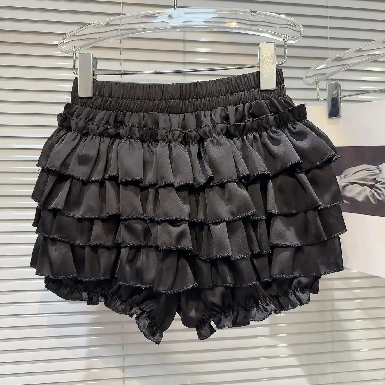 Gonna con volant multistrato alla moda Torta Sle Puffy f-lunghezza Faion Sweet Princ da donna a vita media in fibra di poliestere