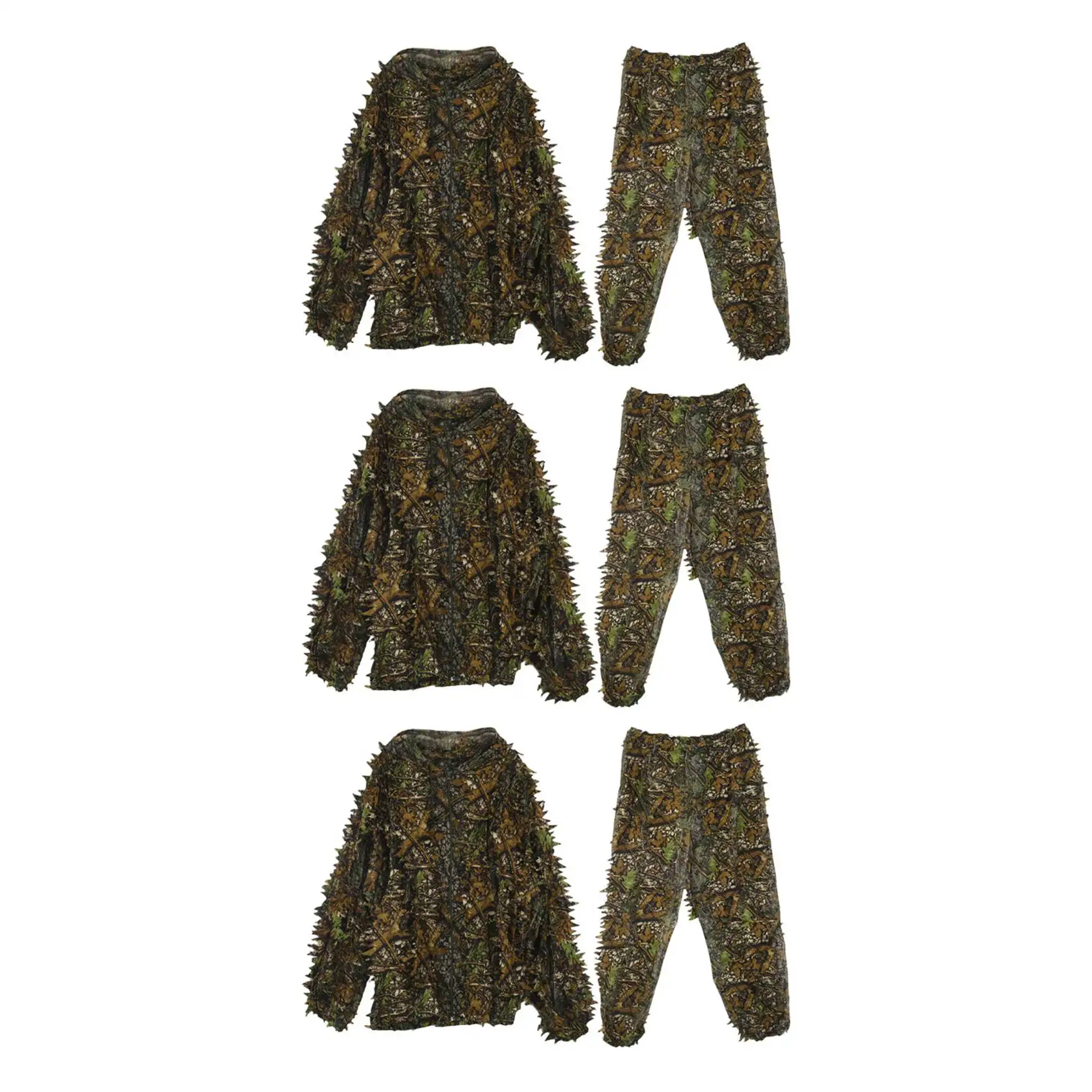AEF6-3X 3D Leaf Adults Ghillie Suit Woodland Camo/Camouflage Hunting Deer Stalking In view 5