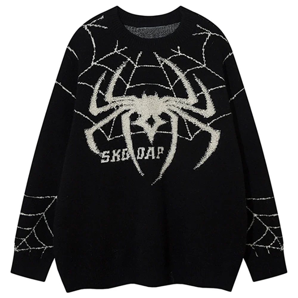 

Spider Sweater Male Dark Style Vintage Knit Pullovers 2023 Winter American High Street Harajuku Women's Sweater Oversize Jumper