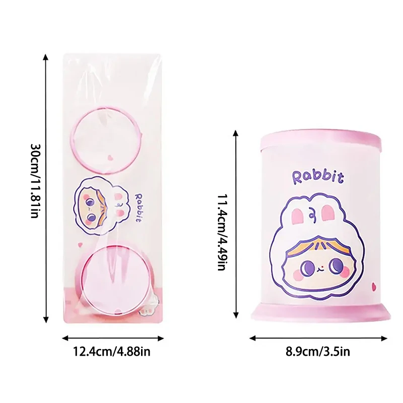 Round Pencil Holder Large Capacity Stationery Gifts Pen Storage Box Study Accessory Cartoon Pen Container Desk Organization