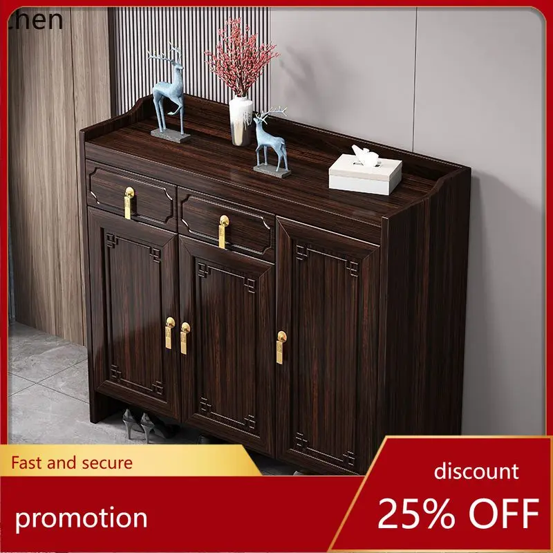 

HT solid wood shoe cabinet household porch storage locker large capacity living room integrated cabinet