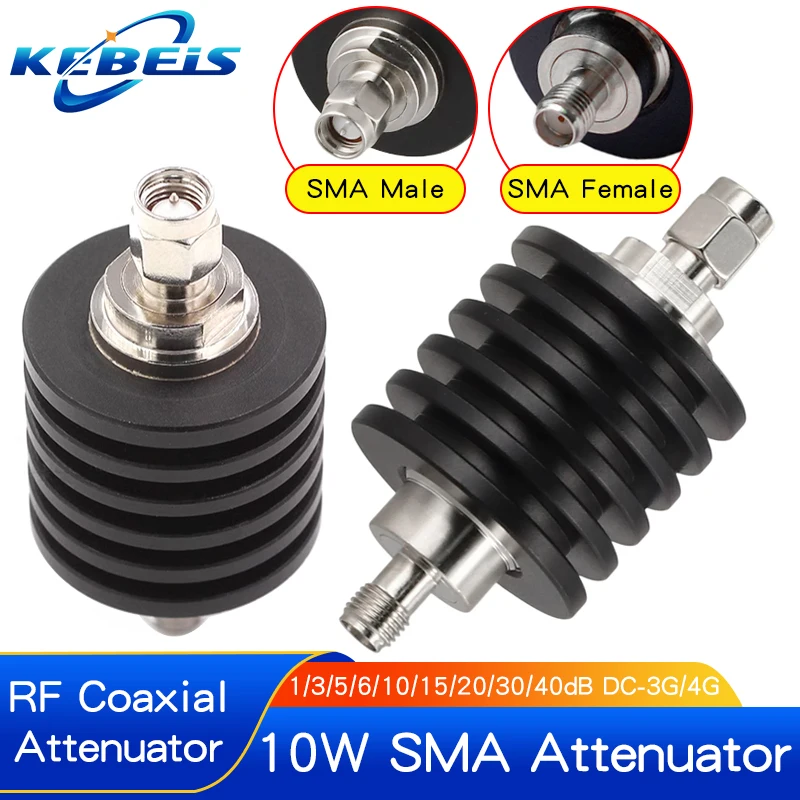 

1 шт. 10 Вт SMA тип аттенюатора DC-3G/4 ГГц 1/3/5/6/10/15/20/30 дБ/40 дБ SMA RF коаксиальные фиксированные аттенюаторы разъемы SMA 50 Ом