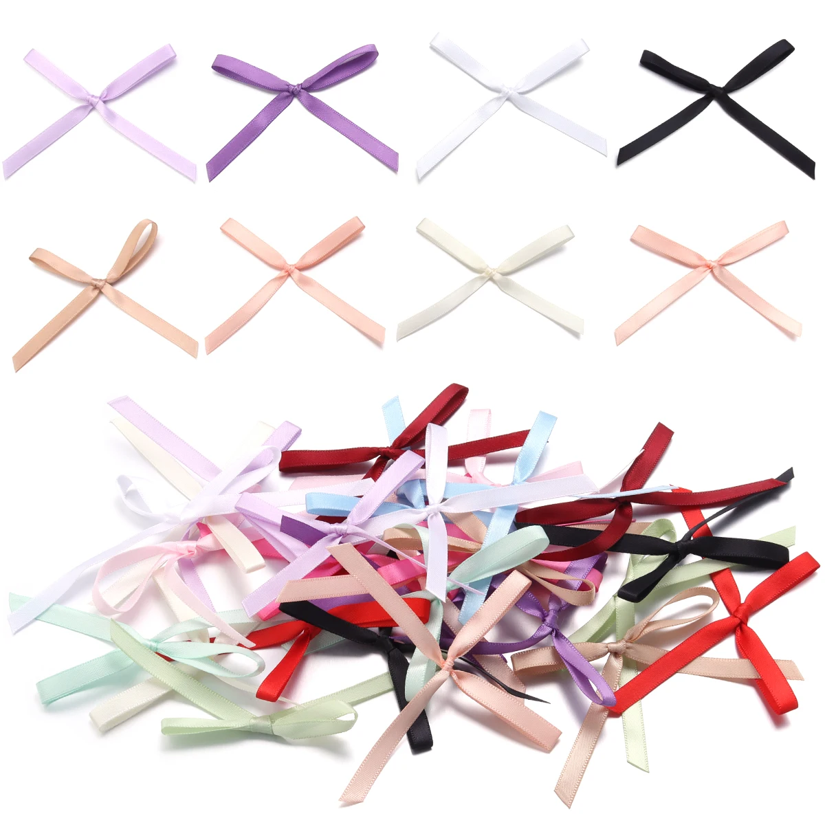 30pcs/lot Polyester Ballet Style Fine Ribbon Bowknot For Diy Jewelry Cloth Bag Hair Packaging Materials Accessories Wholesale