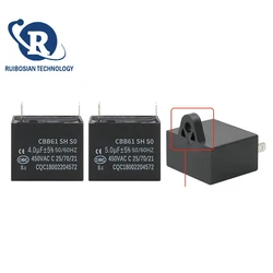 CBB61 Fan air conditioner insert Startup capacitor 1UF/1.5/2/3/3.5UF 450V Two insert pins