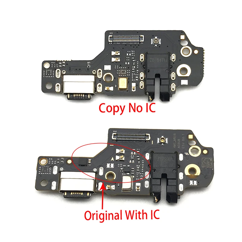 10 buah/lot, papan pengisi daya PCB fleksibel untuk Xiaomi Redmi Note 8 Port USB konektor Dok pengisian pita kabel suku cadang pengganti