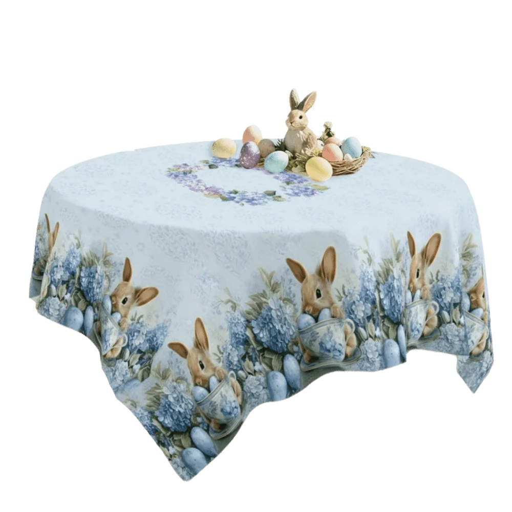 

Sweet Floral Tablecloth Waterproof Embossed Edge Desk Decoration Cloth Anti-fouling Rabbit Butterfly Table Mat Picnics