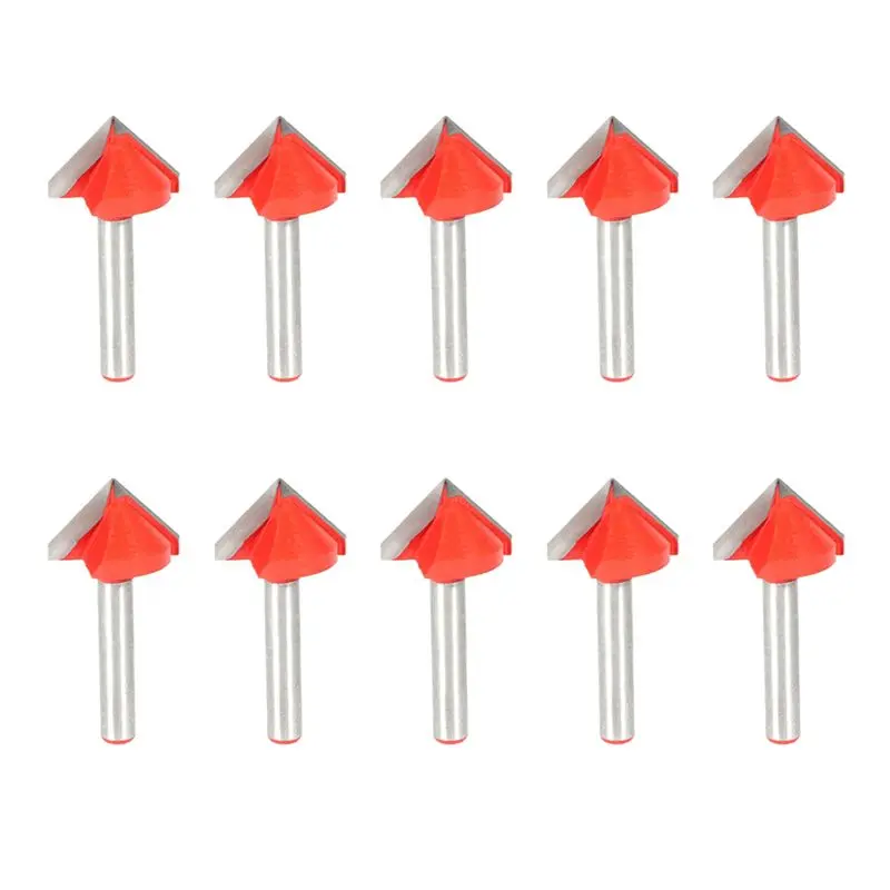 

SDFC-10X CNC Engraving V Groove Bit 3D Bits Router Carving Cutter Tool 90 Degree 6Mmx22mm