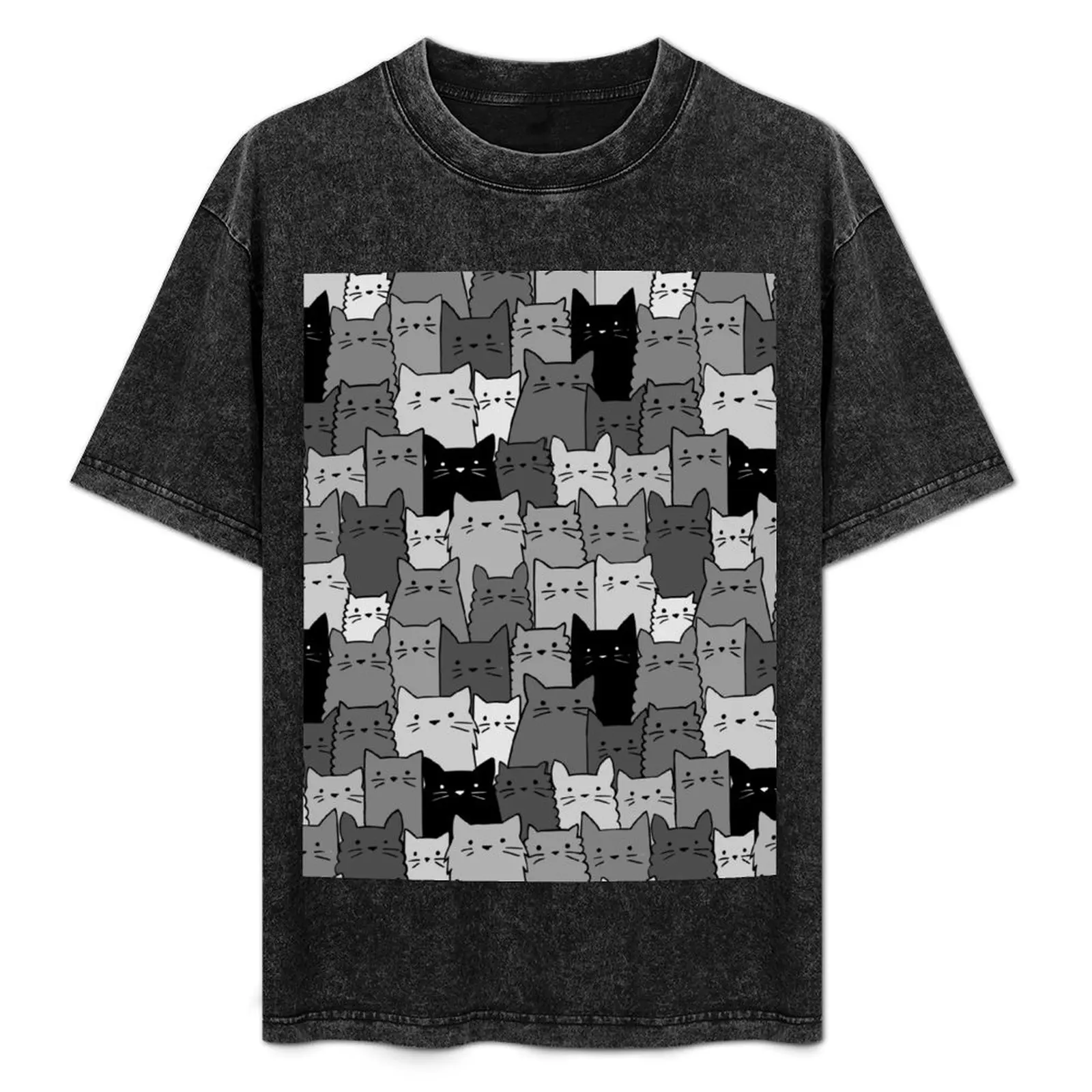 Silent Cats Monochromatic T-Shirt topping summer shirt for a boy graphic shirts black t-shirts for men