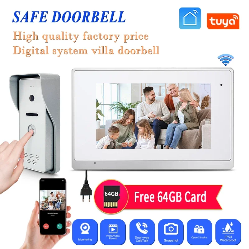 

Ip65 Waterproof Smart Building Intercom System Ip Tuya Wifi Door Entry System Easy To Install And Operate Doorbell For Villa Kit