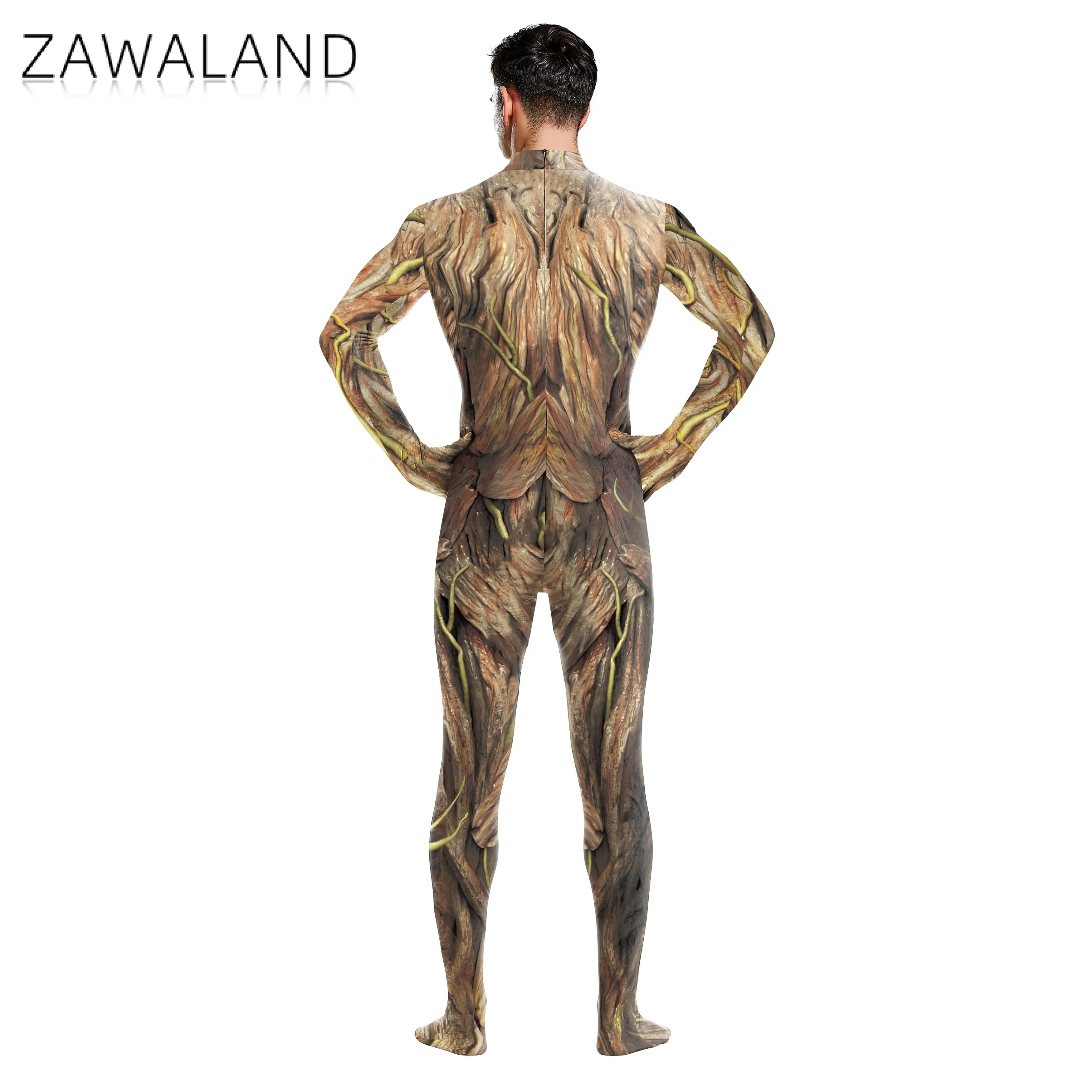 Fashion Men Jumpsuits Sequin Pattern Cosplay Costume Adult Zentai Fitness Bodysuits Long Sleeve Zipper Party Outfit Halloween