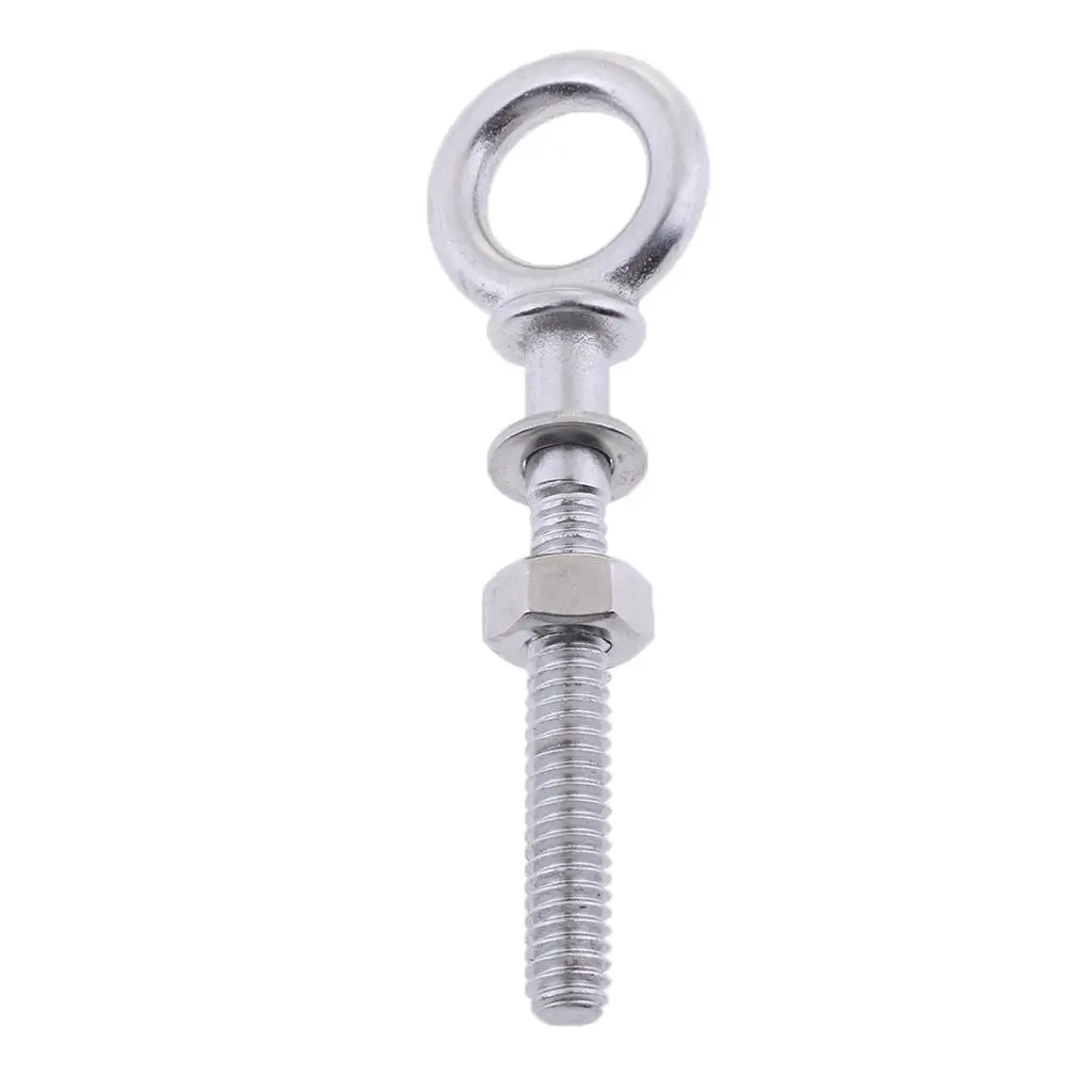 2-4pack 304 Stainless Steel Long Lifting Eye Bolt for Nut and Washer M4 x 40mm