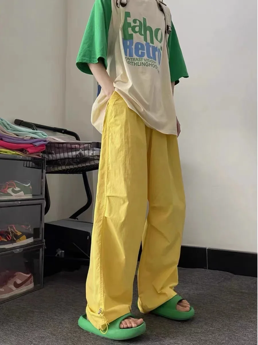 Damenmode, lange Damenhose mit Kordelzug, Damen-Arbeitshose im europäischen und amerikanischen Stil, voll passende High-Street-Sporthose