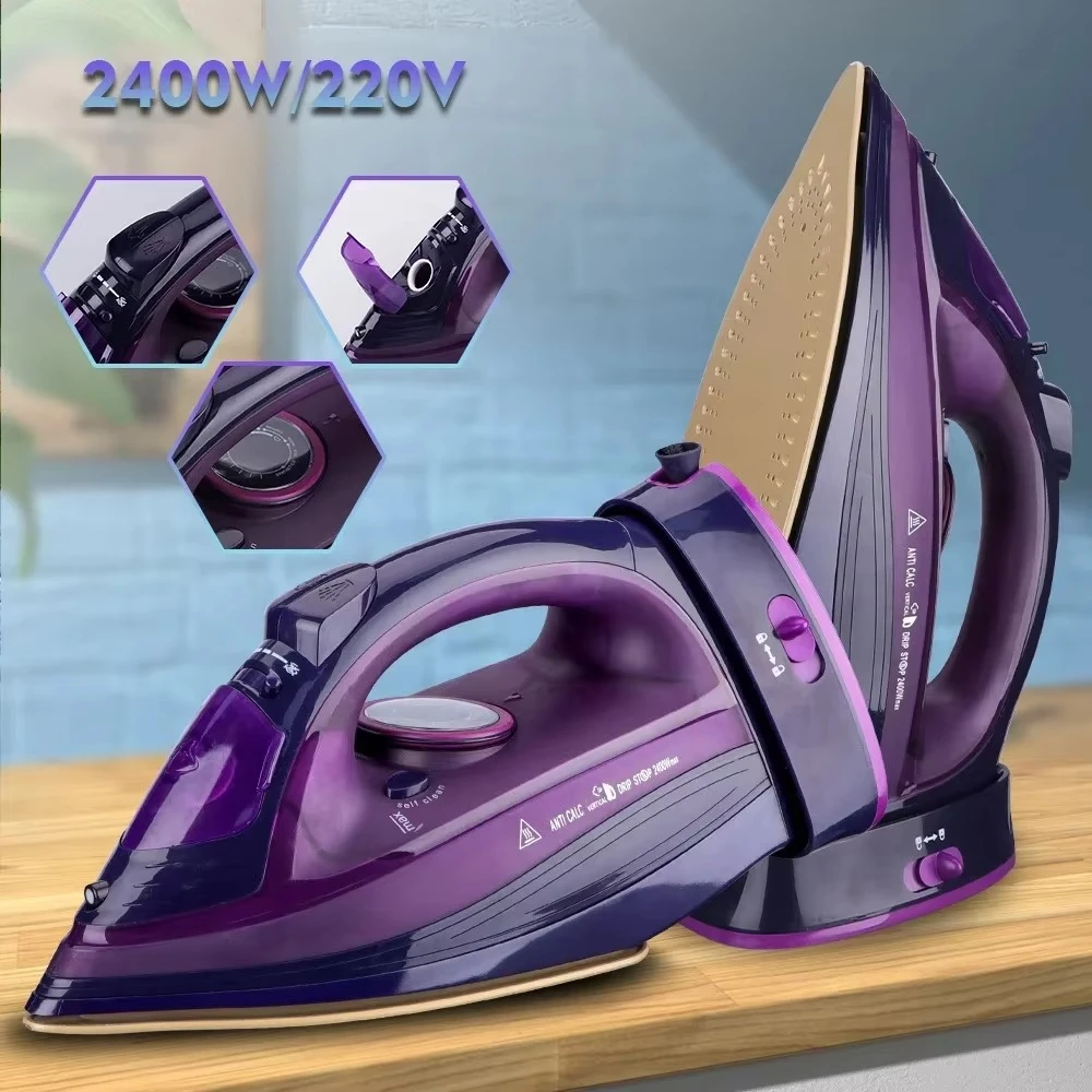 2400W Cordless Steam Iron, 220V EU Plug Household Garment Ironing Home Appliance