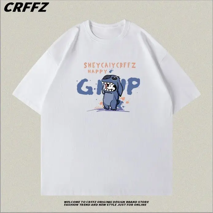 Estilo coreano gráfico impresso algodão camiseta oversized solto t harajuku hip hop streetwear barato casual topos