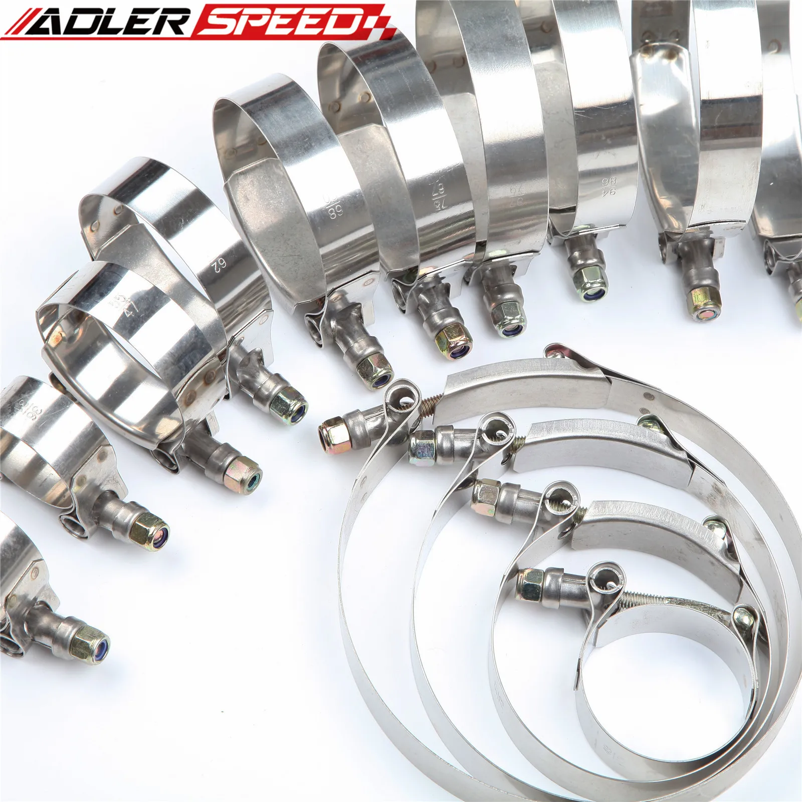 

2PCS 2.5/ 2.75/ 3.0/ 3.25/ 3.5/4.0" T-Bolt Exhaust Clamp Intake Turbo Exhaust Intercooler Silicone Coupler Steel Hose Clamps