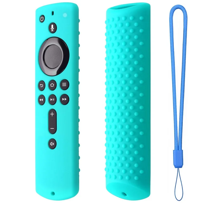 Funda de silicona para mando a distancia para Amazon Fire TV Stick 4K 2018/Fire TV Stick 4K, funda protectora con cordón