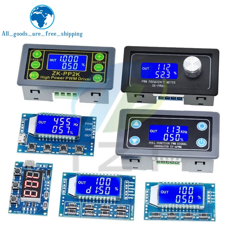 Tzt Dual Mode Signaal Generator Pwm Pulse Frequency Duty Cycle Verstelbare Module Lcd Display 1Hz-150Khz 3.3V-30V Pwm Board Module
