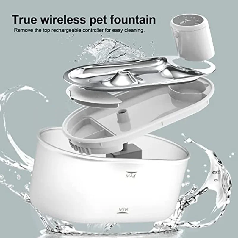 Battery Operated Cat Water Fountain 3.0L Wireless motion sensor Automatic Pet Fountain Cordless Dog Water Dispenser Ultra-Quiet