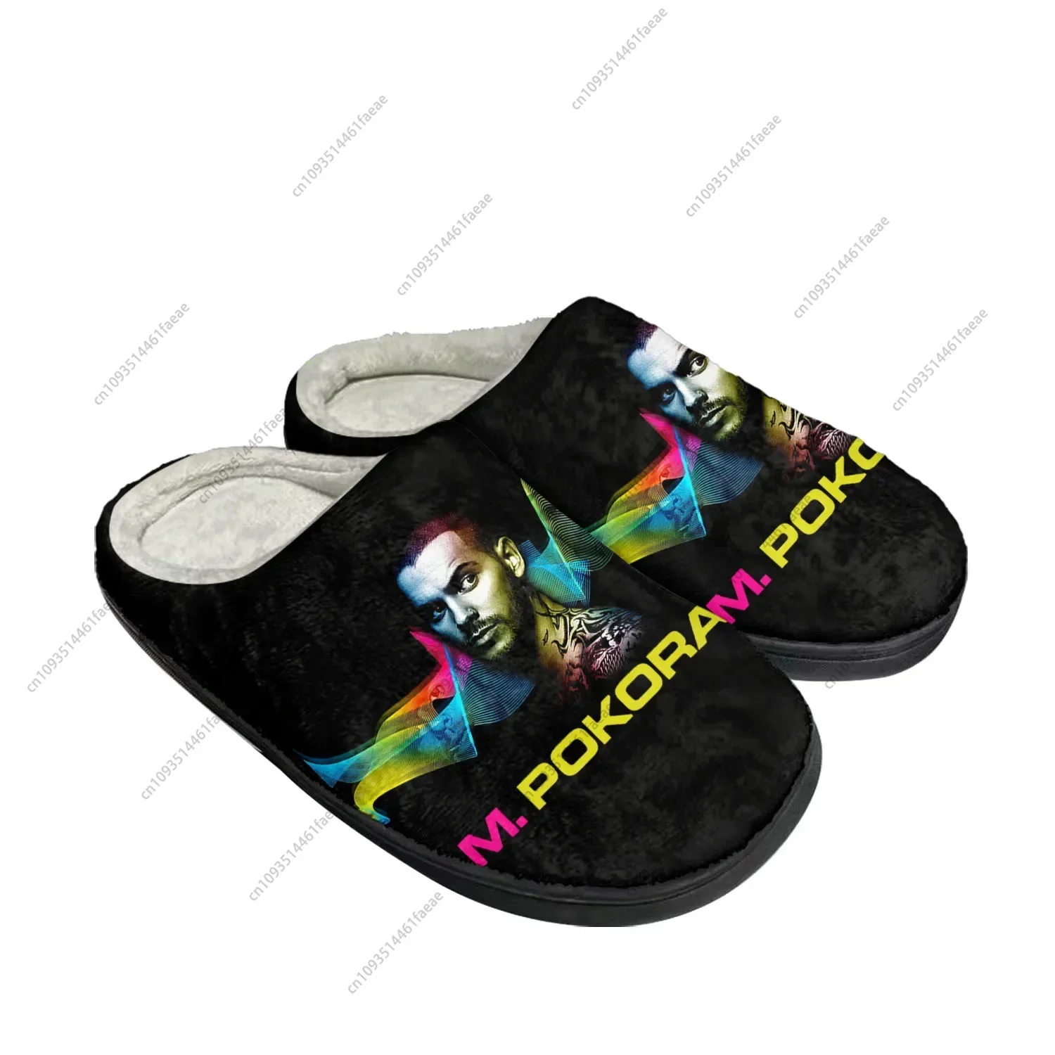 

M Pokora Home Cotton Slippers Mens Womens Plush Bedroom Casual DIY Keep Warm Shoes Thermal Indoor Slipper Customized Shoe