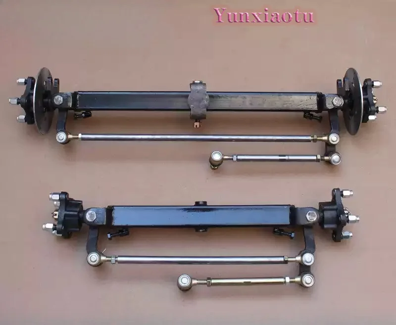 Heavy Duty Electric Front Axle Assembly with Disc Brake for Agricultural Utility Vehicle Steering Chassis Conversion Kit