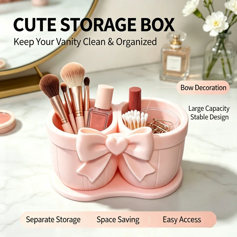 1-Piece Sweet and Cute Bow-Sha - огляд і ціна Beauty Makeup Organizer