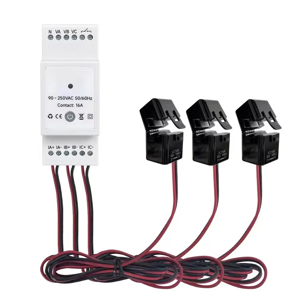 WiFi 3 Phase Smart Electric Power Meter 80A/120A/200A/300A/500A Bidirectional Energy KWH Instrument Monitor With 3CT Relay