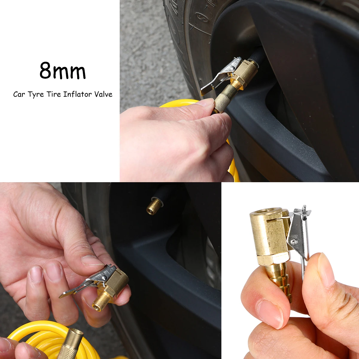 

8 Mm Tire Inflation Chuck Air Chunk Connector Pneumatic Pump Inflator Valve Clip