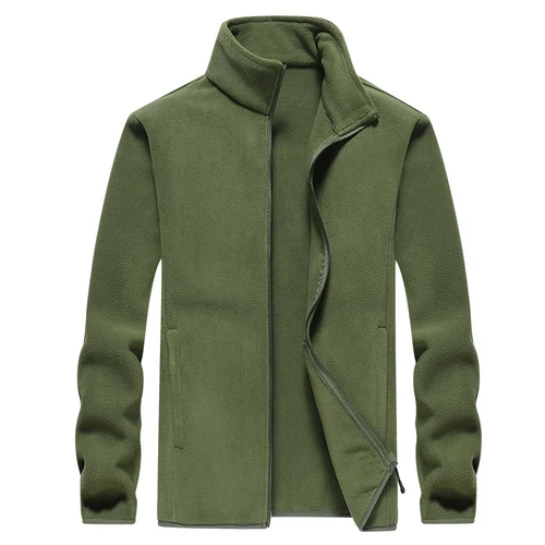 Imagen 2 del producto Chaqueta de senderismo de lana de invierno cortavientos para hombre ropa deportiva forro de lana abrigo cálido grueso para hombre abrigo de talla grande