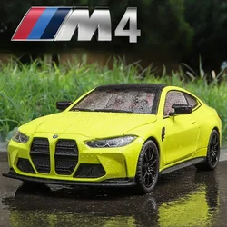 Simulation 1:24 BMW M4 Sport Car Model Alloy Diecast Toy Vehicle Children Boy Gift Collection Miniature Voiture Home Decor