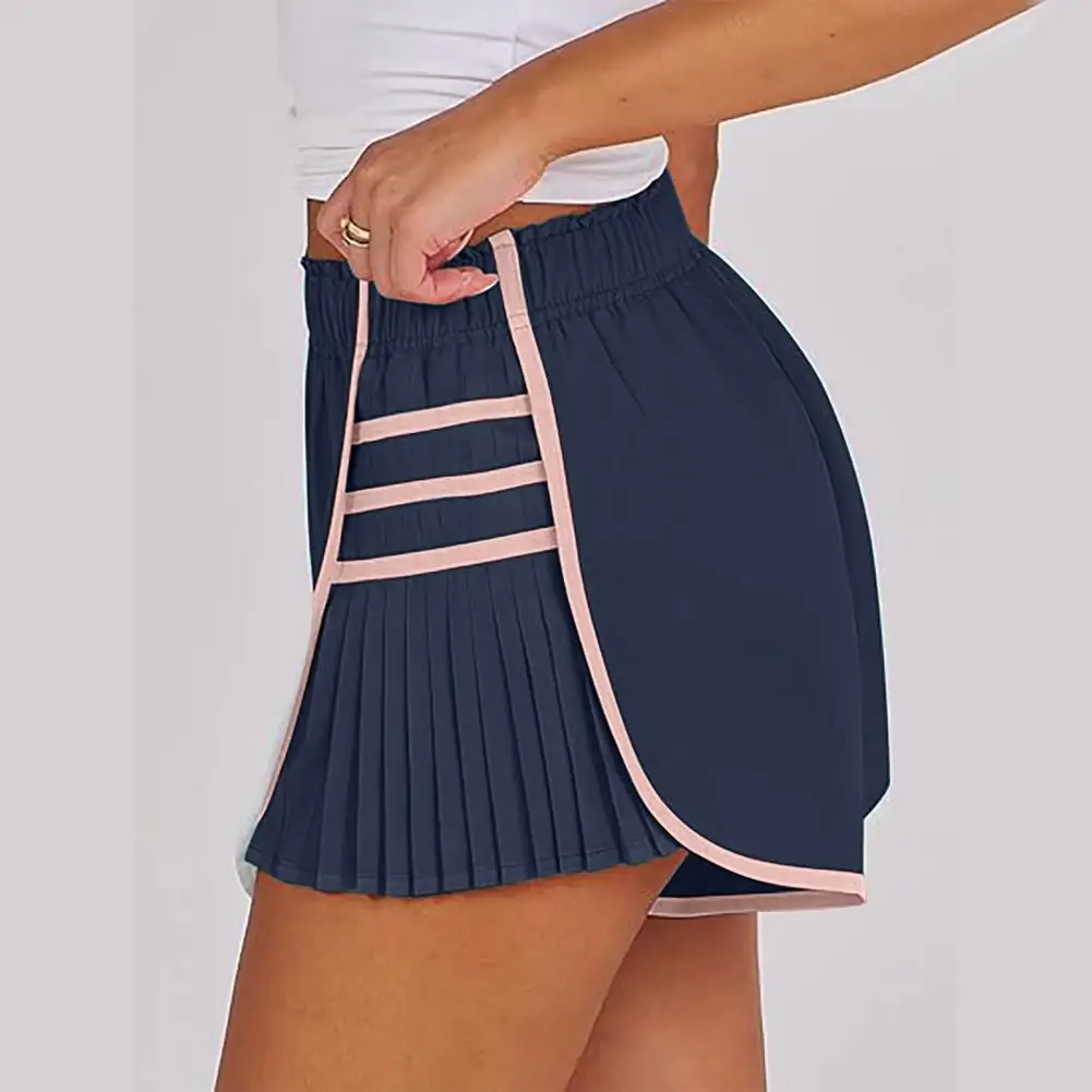 

Flowy Shorts with Built-in Briefs Stylish Women's Summer Sports Shorts for Jogging Yoga Tennis High Waist Elastic Waistband