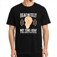 Plus Size Summer Teenagers t-shirt Deafinitely Not Tone Deaf I Have Perfect Pitch In Asl Short Sleeve Travel Oneck Tees