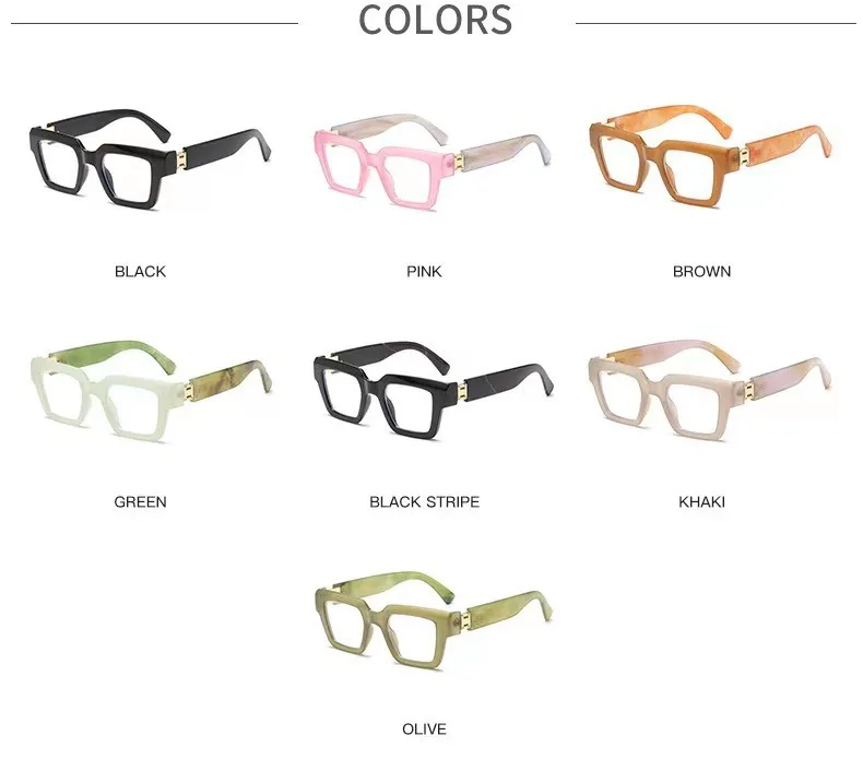 Marke Design Anti Blau Licht Lesebrille Mann High Definition Mode Marmorierung Große Größe Platz frauen Presbyopie Brillen – Detail 9