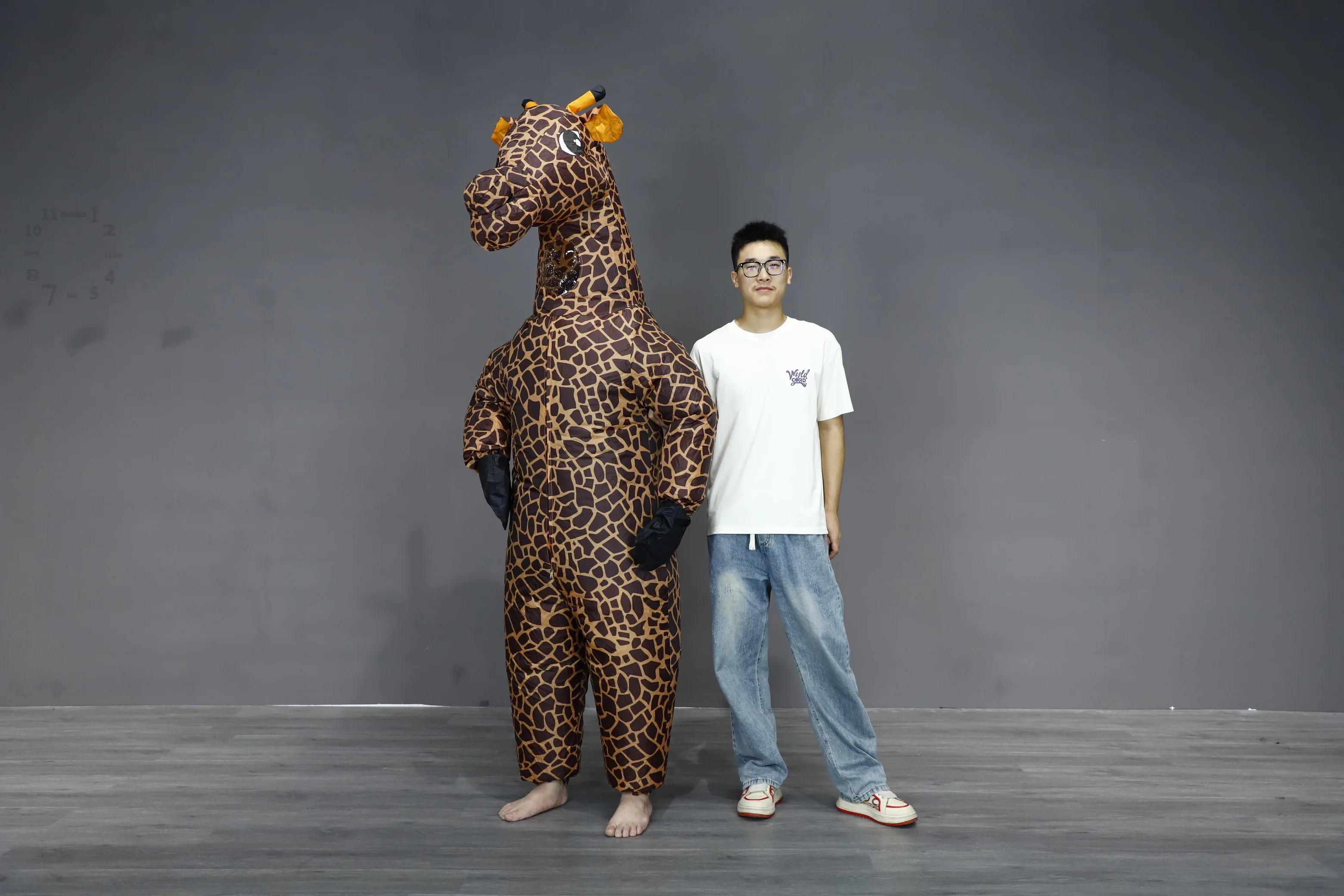 الزرافة نفخ زي التميمة موكب الكبار شخصية تأثيري هالوين ملاهي حفلة عيد ميلاد مجموعة