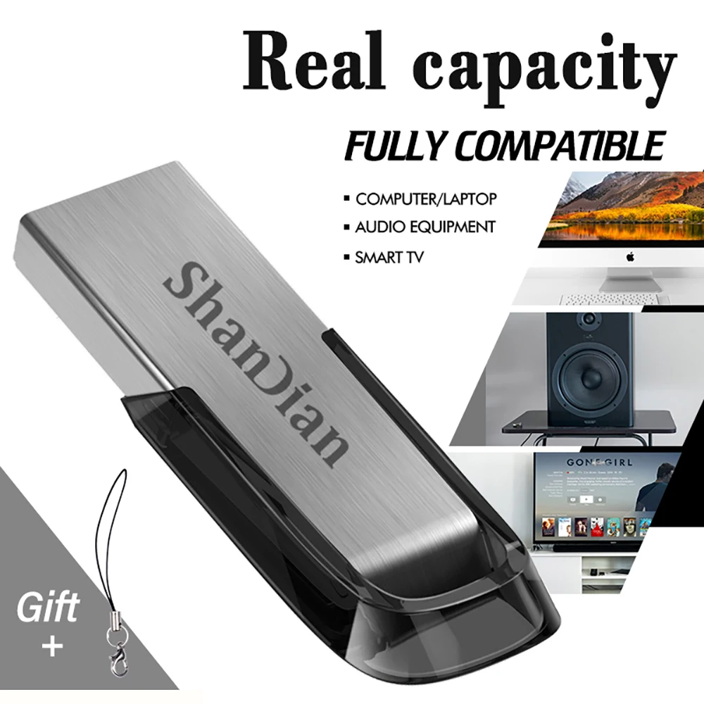 USB2.0 USB Flash Drives 128GB Pen Drive Ultra Flair Pendrive Real Capacity 64GB 32GB Pendriver High-speed Memoria Metal Stick