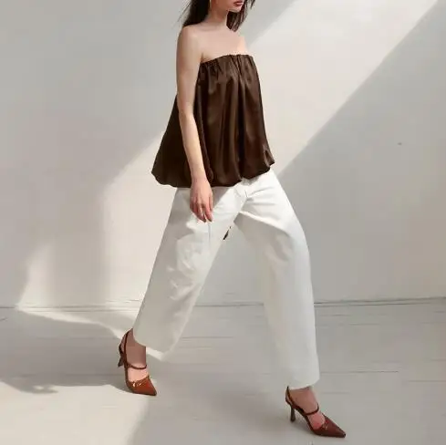 بلوزة صيفية جديدة لعام 2025 ذات الرغبة النقية للتنقل فضفاضة وعصرية وخفيفة الوزن وفاخرة