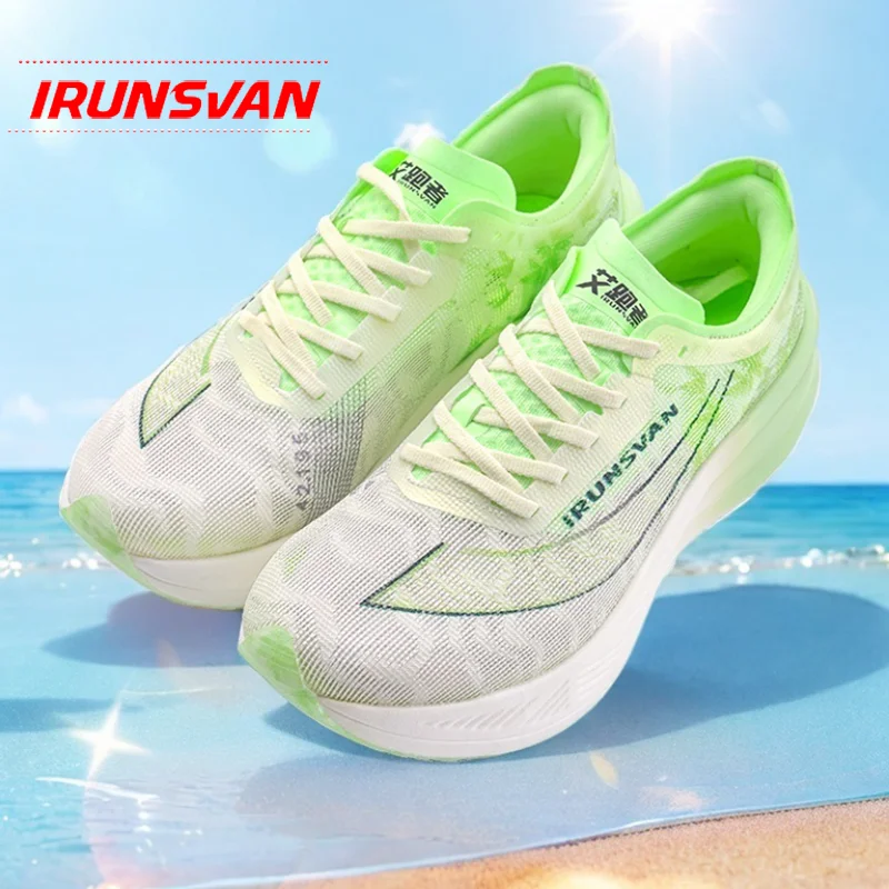 

IRUNSVANHot Fire 1.0 Women's Sneakers & Full Carbon Plate High Elastic Men's Marathon Running Shoes Model 24028(1)