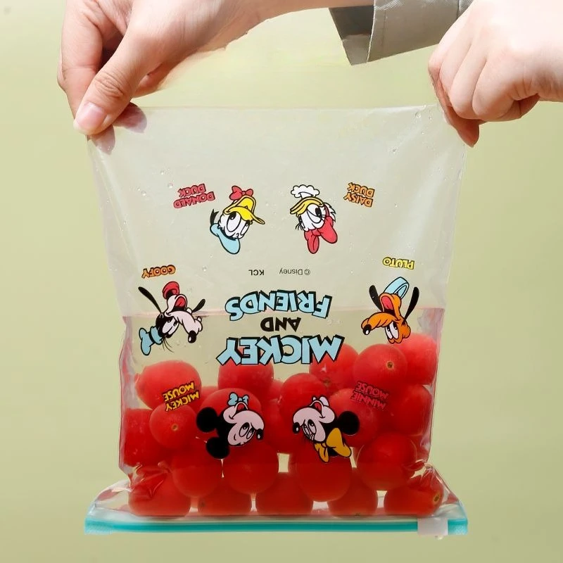 ディズニーミッキー漫画かわいい冷蔵庫鮮度保持バッグクリエイティブ食品バッグ PE 防水密封ポケットアニメ周辺ギフト