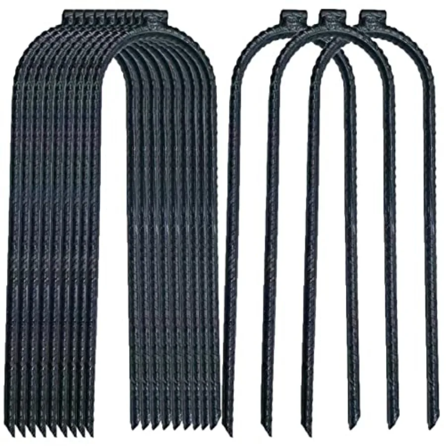 

Heavy Rebar Trampoline Wind Stakes with Flat Welded Head10''x3''x0.32'' Wind Stake Safety Ground Anchor for Securing Trampoline