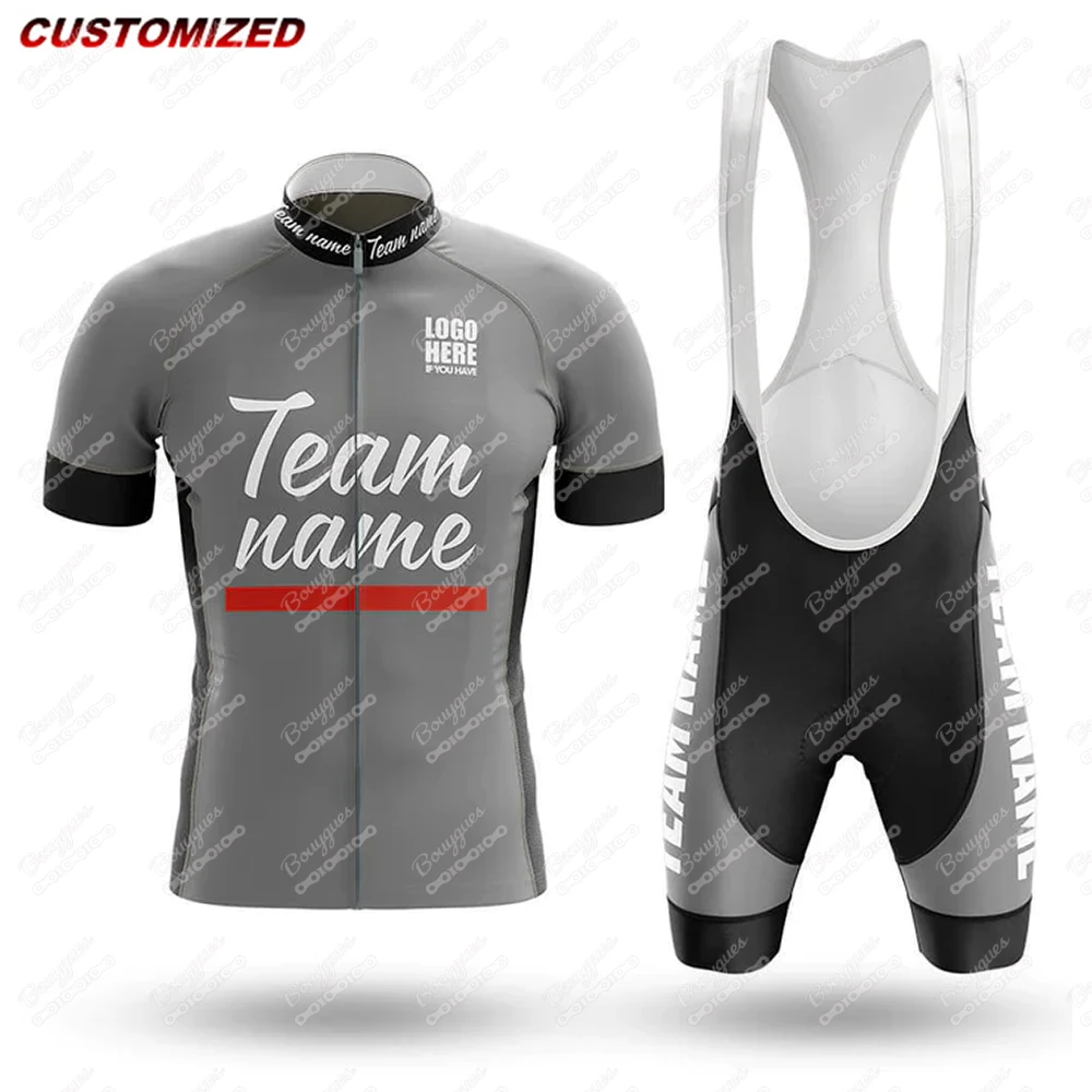 Customized Team Name （2）Men Short Sleeve Cycling Jersey Sets Maillot Ropa Ciclismo Outdoor sports Bicycle Clothing Bike Shirts